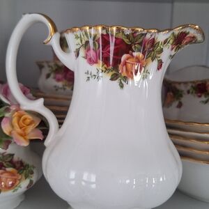 Royal Albert Old Country Rose  Gold-Trimmed  Pitcher